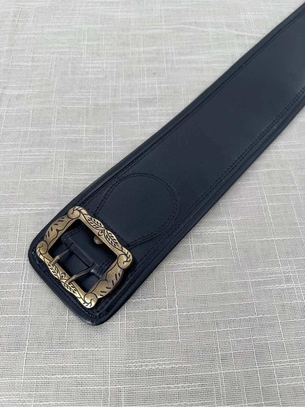 Genuine Leather Southwestern Concho Waist Belt Black Wide Western Boho Festival